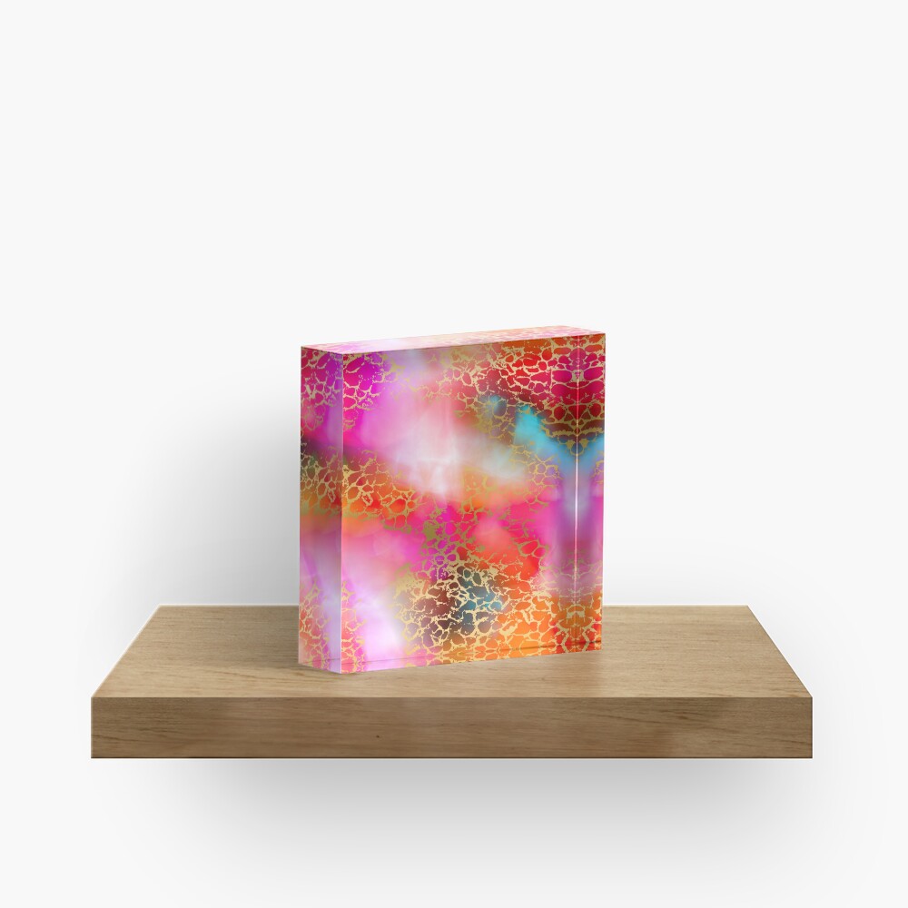 Hot gold color fancy Acrylic Block