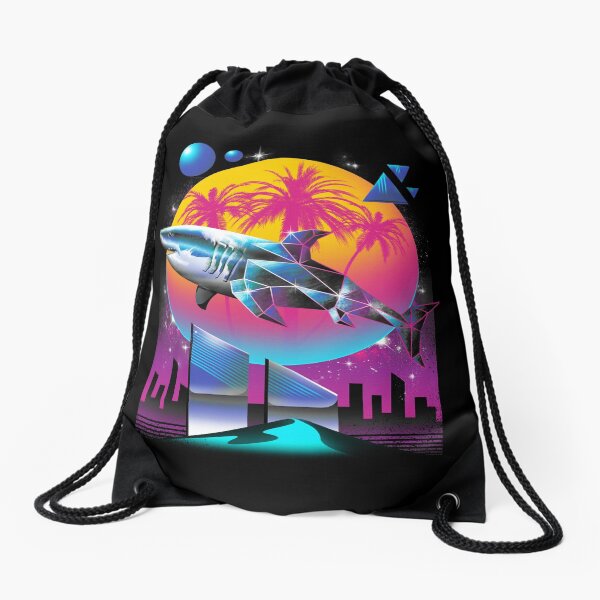Rad Shark Drawstring Bag
