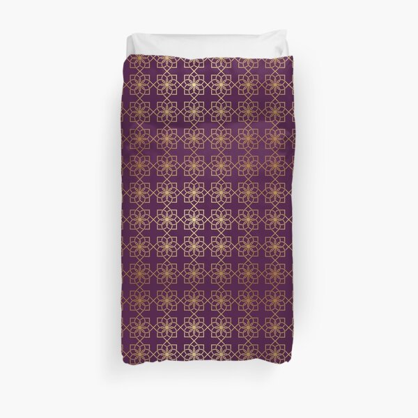 Golden Flowers Duvet Cover