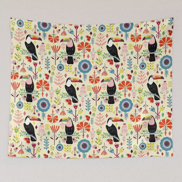 Item preview, Colorful Toucans On Cream designed and sold by TigaTiga.