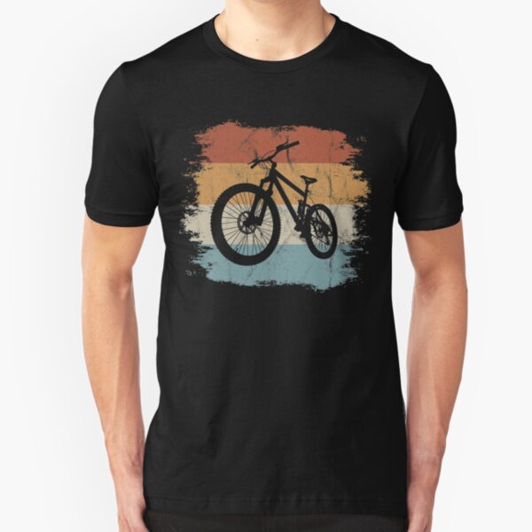 Retro Mountainbike | MTB Silhouette Radfahren Geschenk Slim Fit T-Shirt