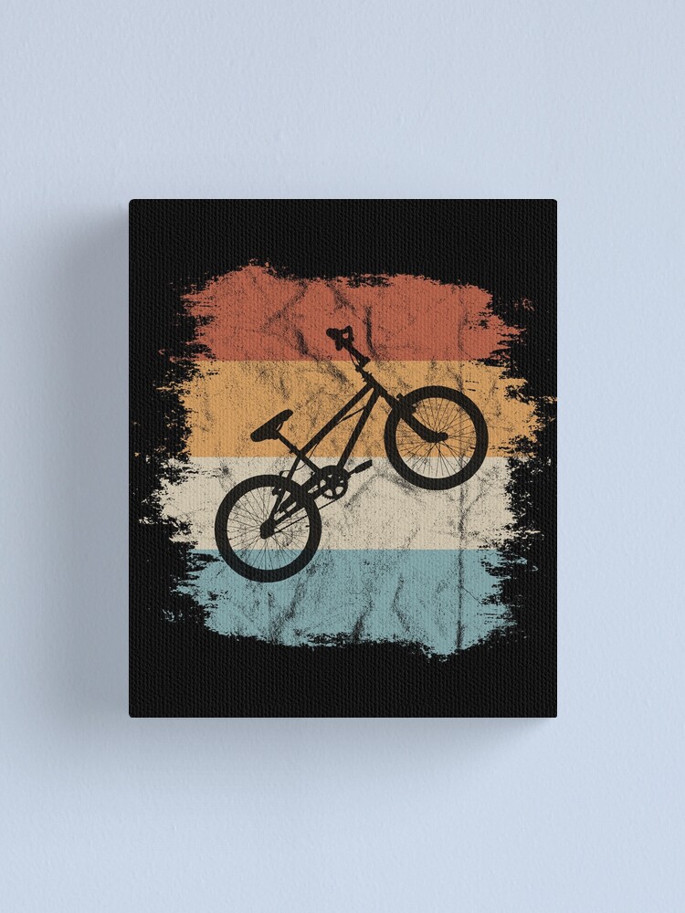 Vintage Dirt Bike Art Rad Retro BMX Bike Silhouette Canvas Print