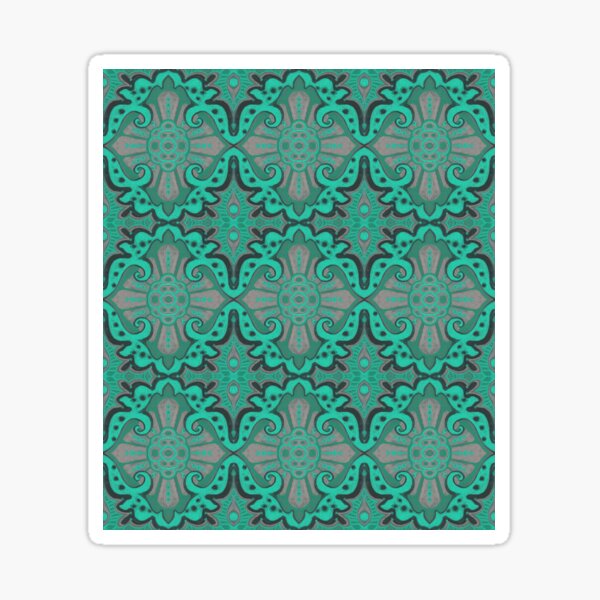 Sliced Pomegranat, Bohemian Pattern, Mint Grey Sticker