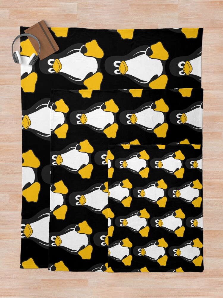 Alternate view of Linux Tux Throw Blanket