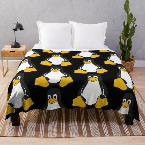 Linux Tux Throw Blanket