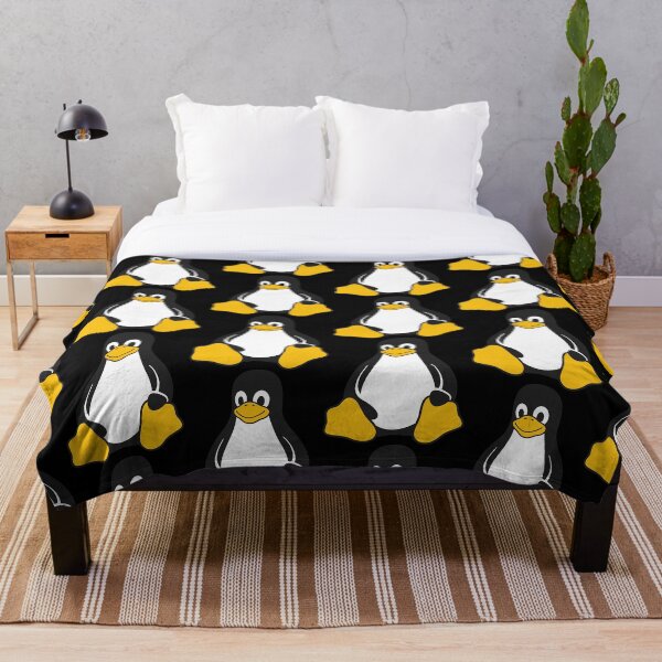 Linux Tux Throw Blanket