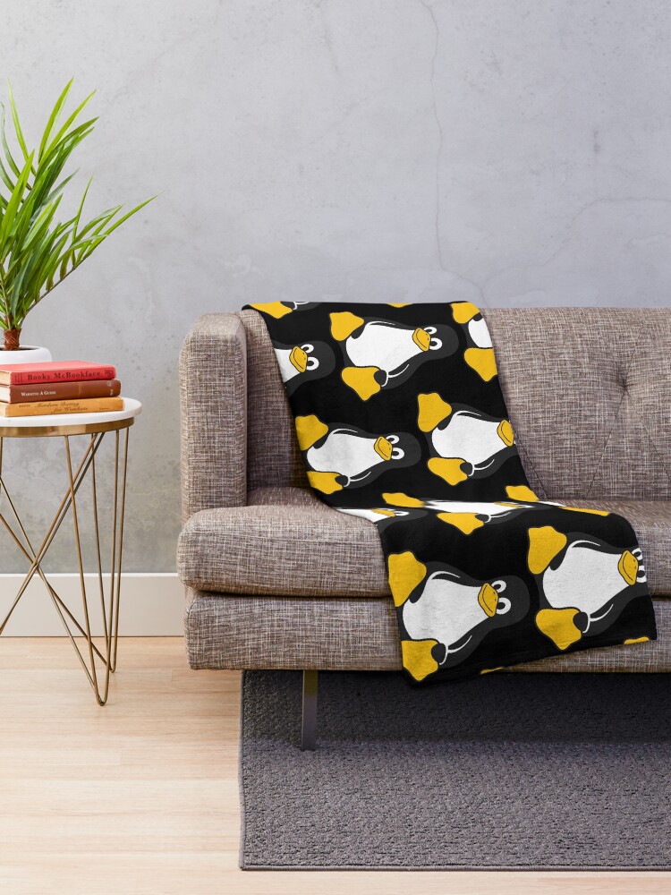 Alternate view of Linux Tux Throw Blanket