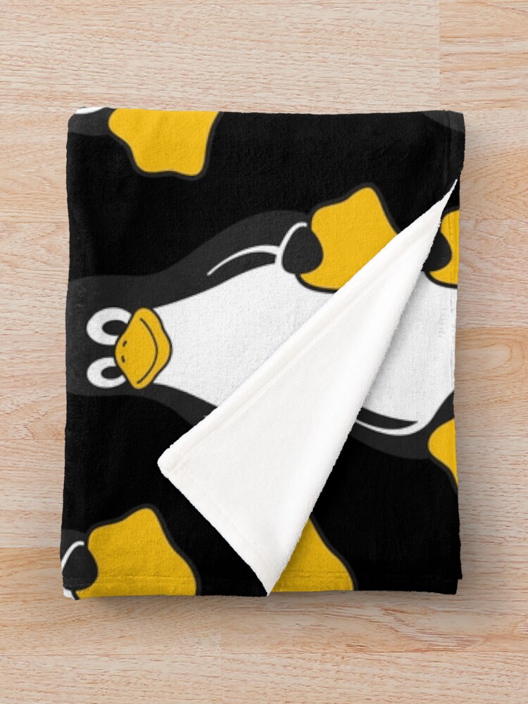 Alternate view of Linux Tux Throw Blanket