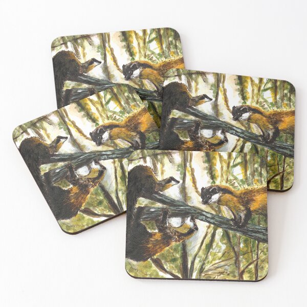 Item preview, Yellow throated Martens in the forest designed and sold by belettelepink.