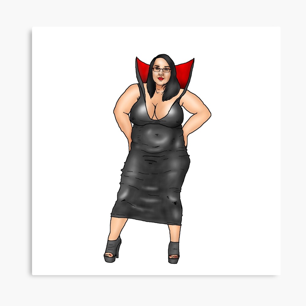 BBW in vampire fetish dress