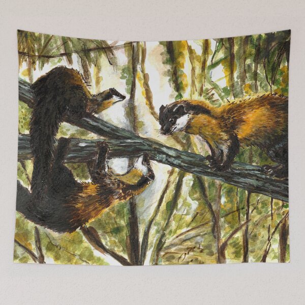 Item preview, Yellow throated Martens in the forest designed and sold by belettelepink.