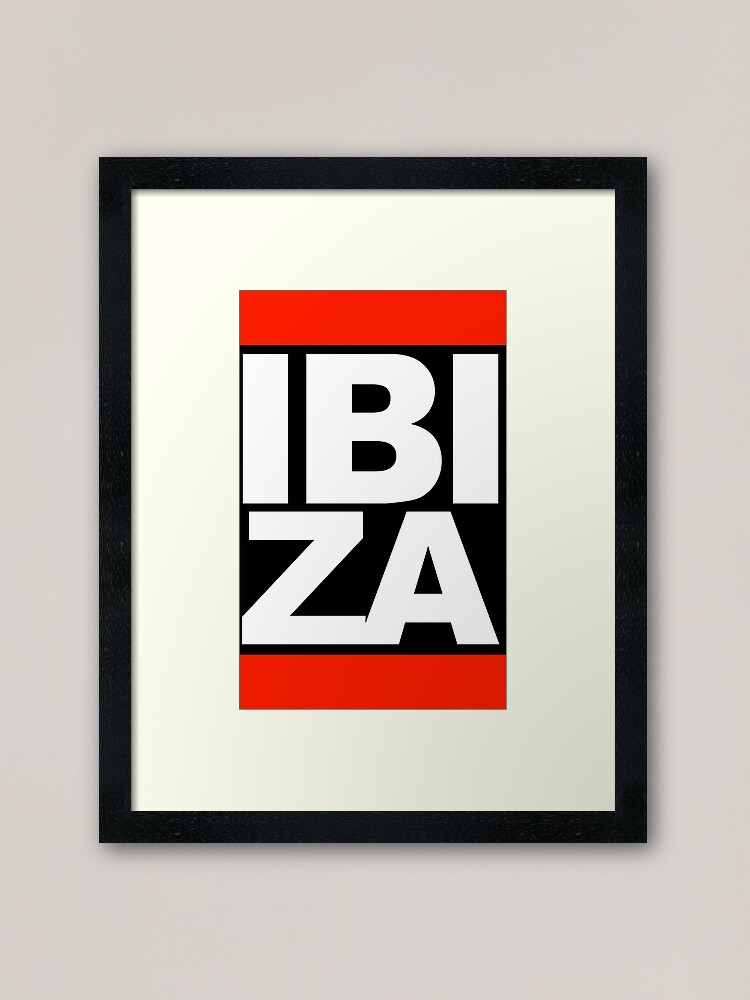 Ibiza Run Dmc Logo Framed Art Print By Chrismick42 Redbubble