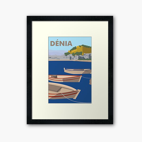 Denia, Spain Travel Poster Framed Art Print