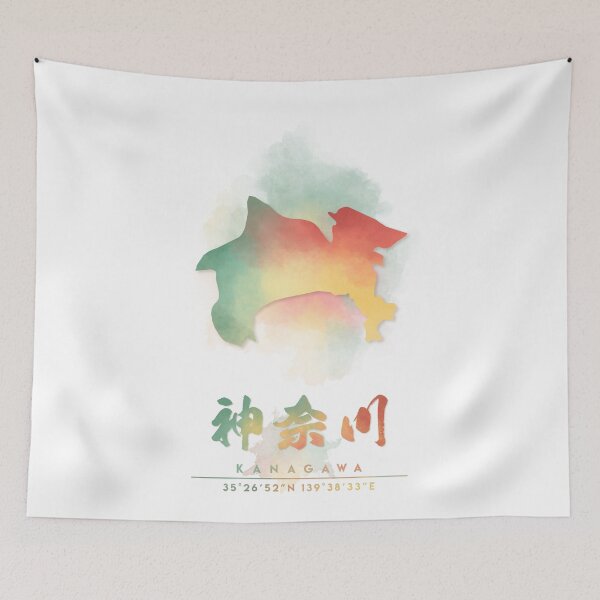 Item preview, Kanagawa, Japan Watercolor Map Art designed and sold by Takeda-art.