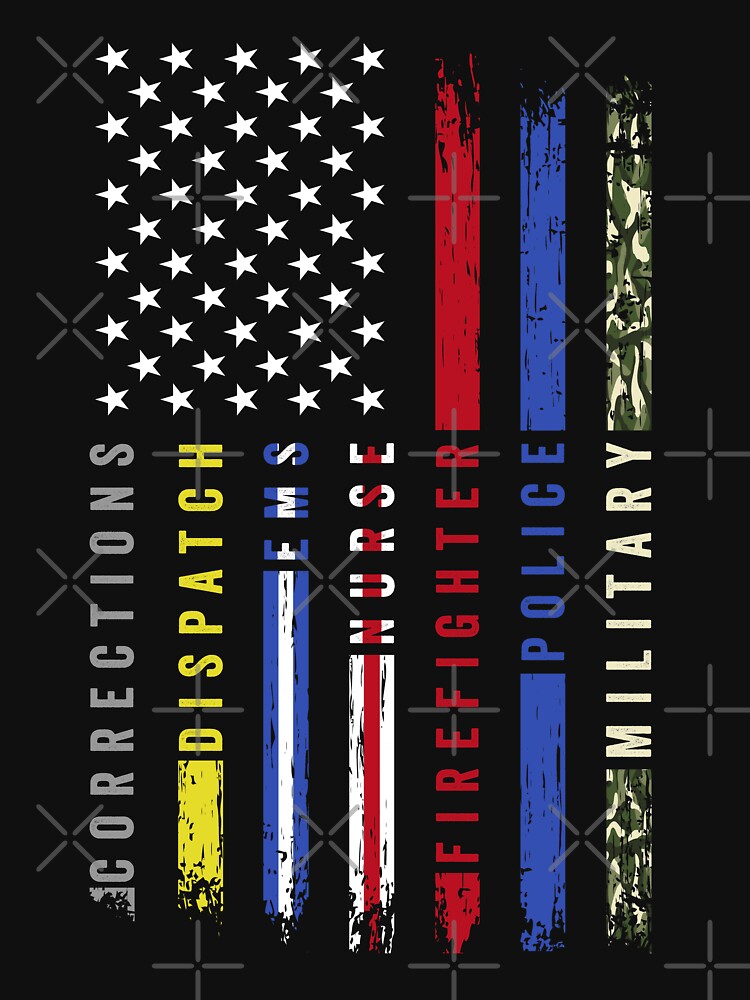 First Responders Hero Flag USA Thin Line Salute by SuckerHug