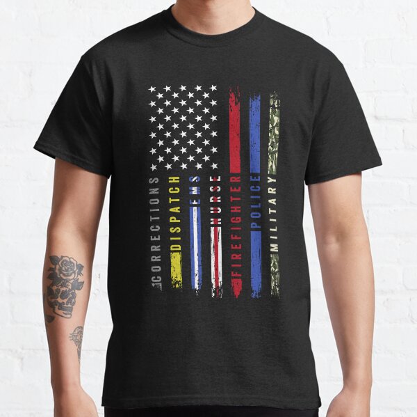 First Responders Hero Flag USA Thin Line Salute Classic T-Shirt