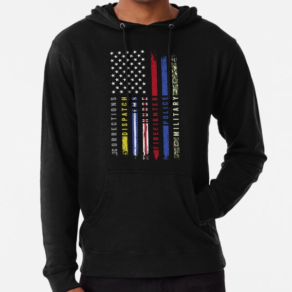 thin blue line zip up hoodie