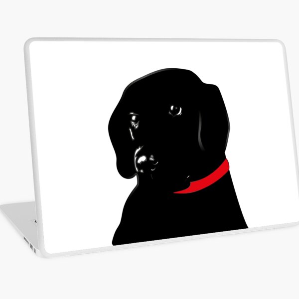 Aperçu de l'œuvre Labrador noir avec col rouge créée et vendue par polkadotjelly.