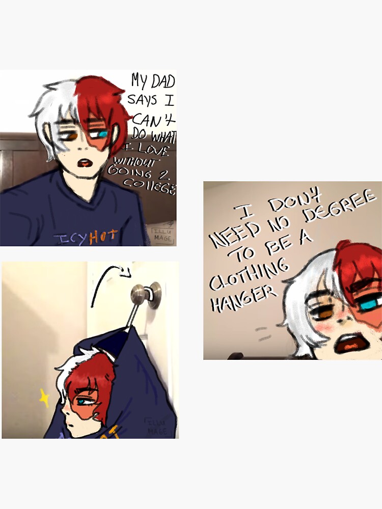 "Clothing hanger vine TODOROKI STICKER PACK" Sticker by illumage
