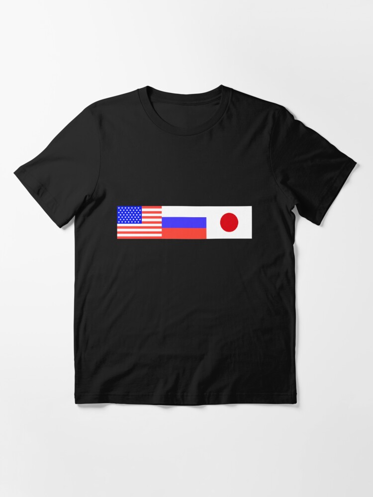gosha rubchinskiy ГОША flags usa russia japan" Essential T-Shirt for Sale by PETER KRCSMARIK | Redbubble