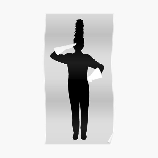 Marching Band Drum Major Saluting With White Gloves Poster For Sale