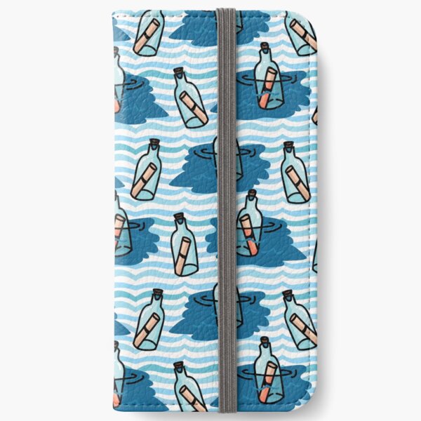 Cute message in a bottle floating seamless pattern iPhone Wallet
