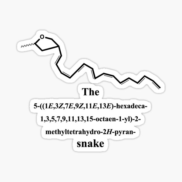 lustige Schlange - snake - Chemie - IUPAC - black Sticker
