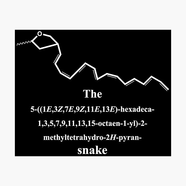 lustige Schlange - snake - Chemie - IUPAC - white Fotodruck