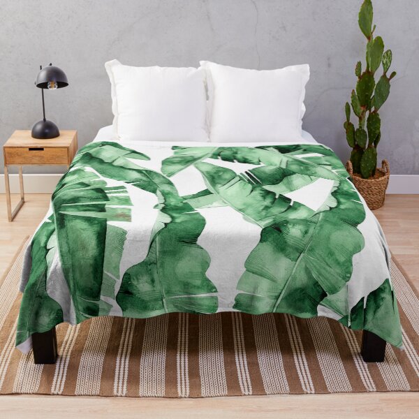 Banana Leaves Throw Blanket