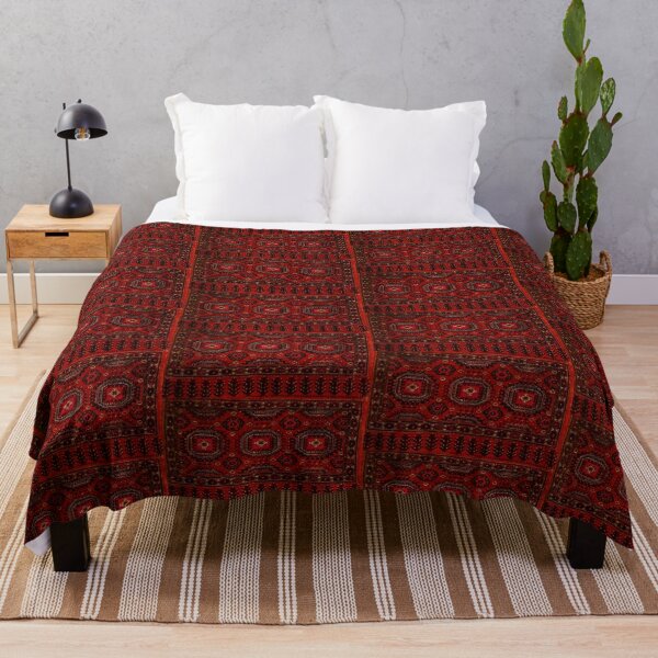  Red Oriental rug look  Throw Blanket