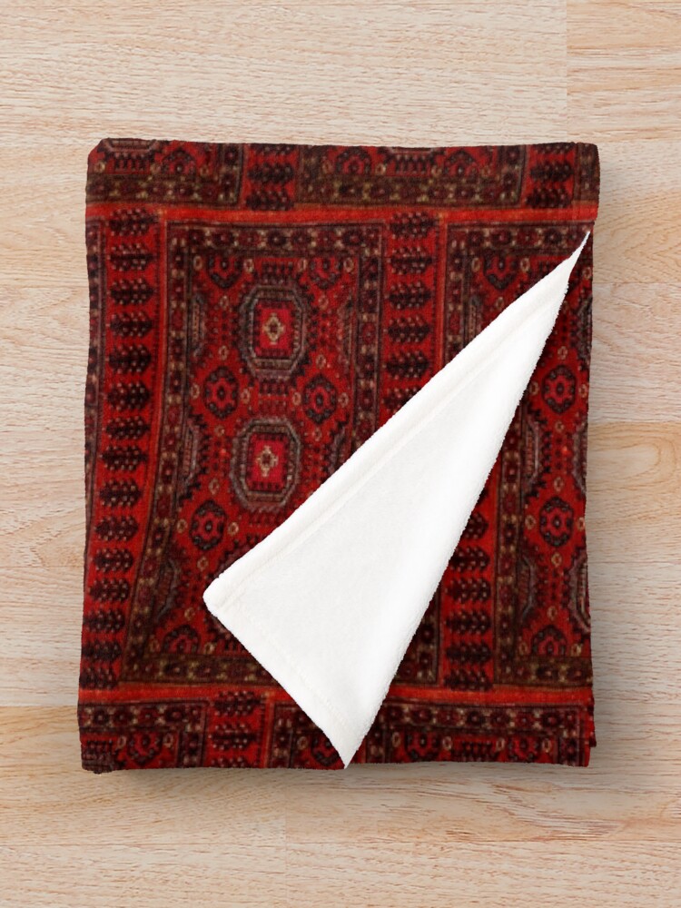 Alternate view of Red Oriental rug look Throw Blanket