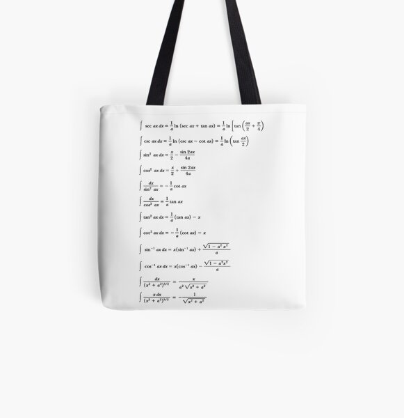 Some #Indefinite #Integrals #Math Mathematics #Calculus Integral sin cos tan All Over Print Tote Bag