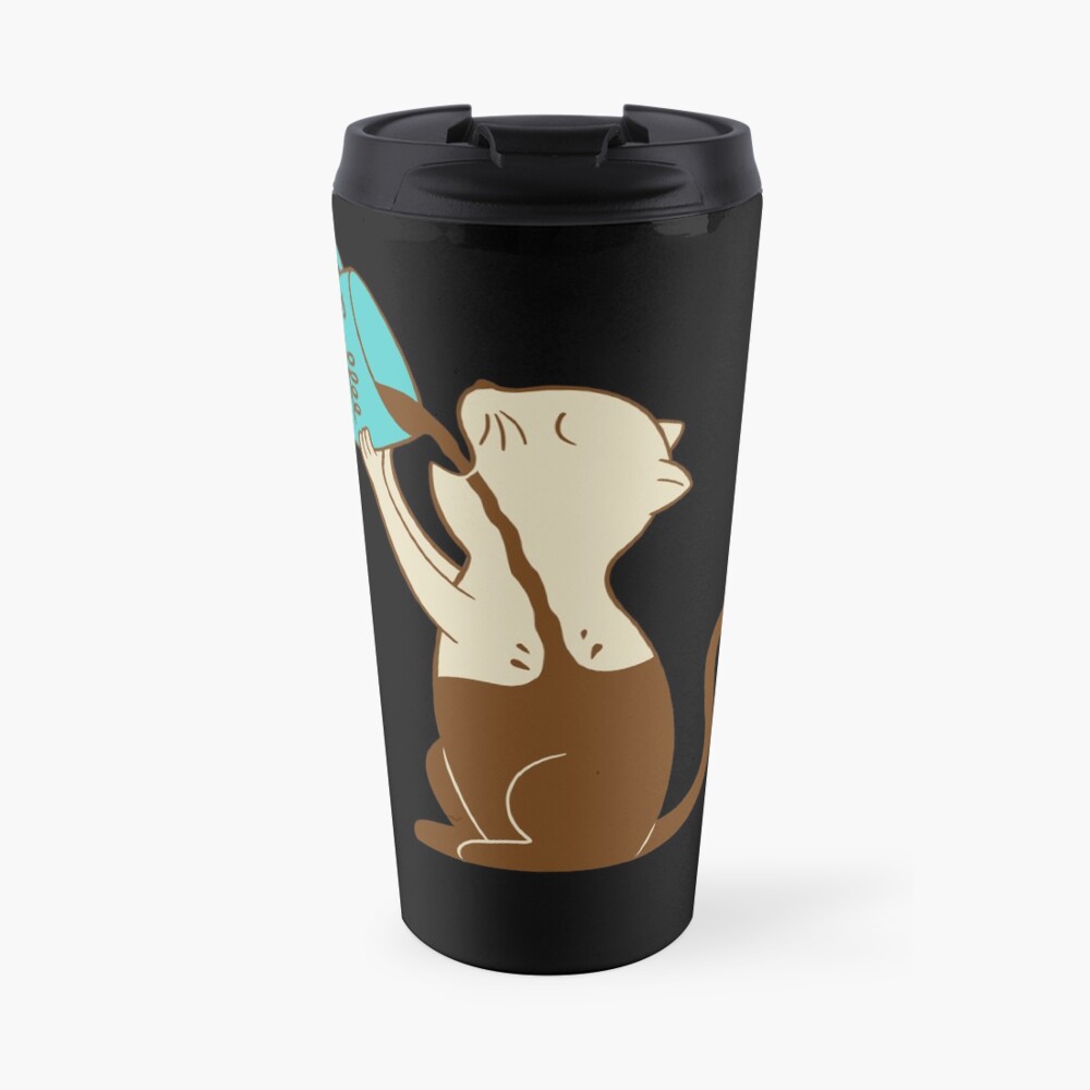 Cat full of coffee Travel Mug
