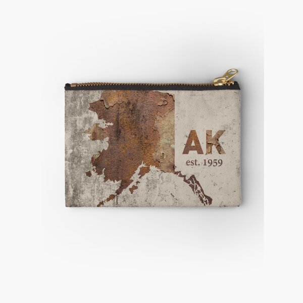 Item preview, Alaska Rusty Cement Wall State Map Outline Founded Date Series designed and sold by map-lover.