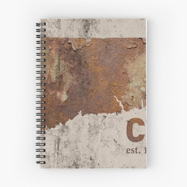 Item preview, Connecticut Rusty Cement Wall State Map Outline Founded Date Series designed and sold by map-lover.