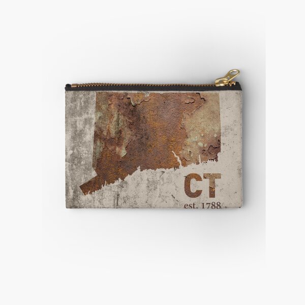 Item preview, Connecticut Rusty Cement Wall State Map Outline Founded Date Series designed and sold by map-lover.