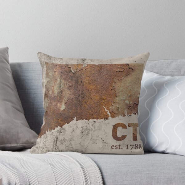 Item preview, Connecticut Rusty Cement Wall State Map Outline Founded Date Series designed and sold by map-lover.