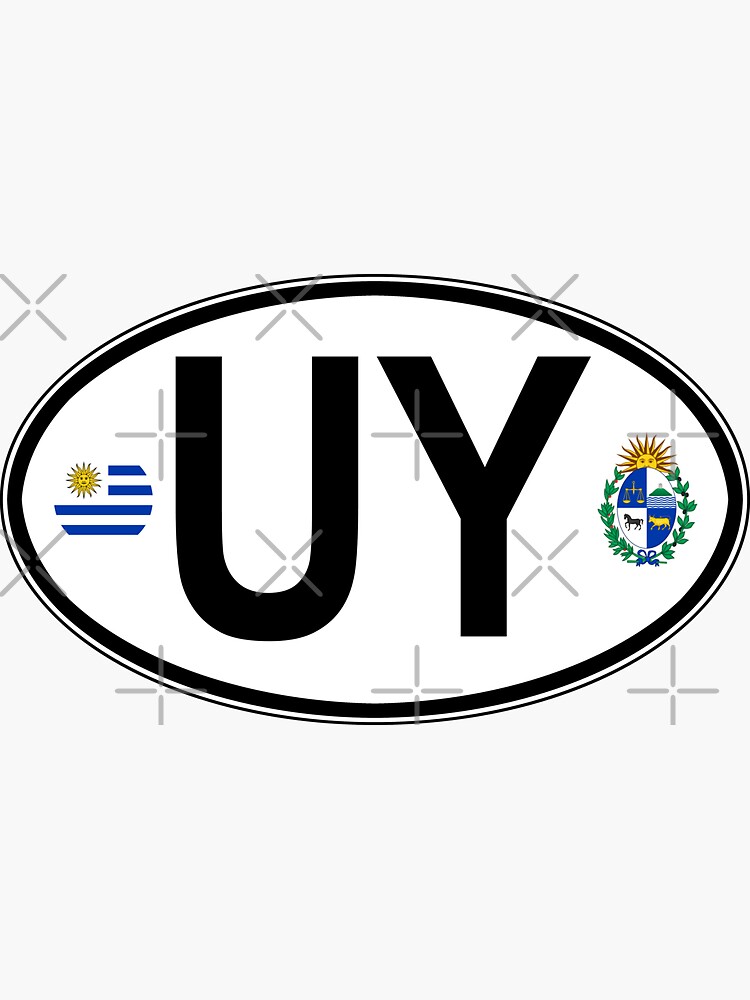 Uruguay Oval Country Code Decal&quot; Sticker for Sale by rogue-design 
