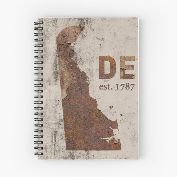 Item preview, Delaware Rusty Cement Wall State Map Outline Founded Date Series designed and sold by map-lover.