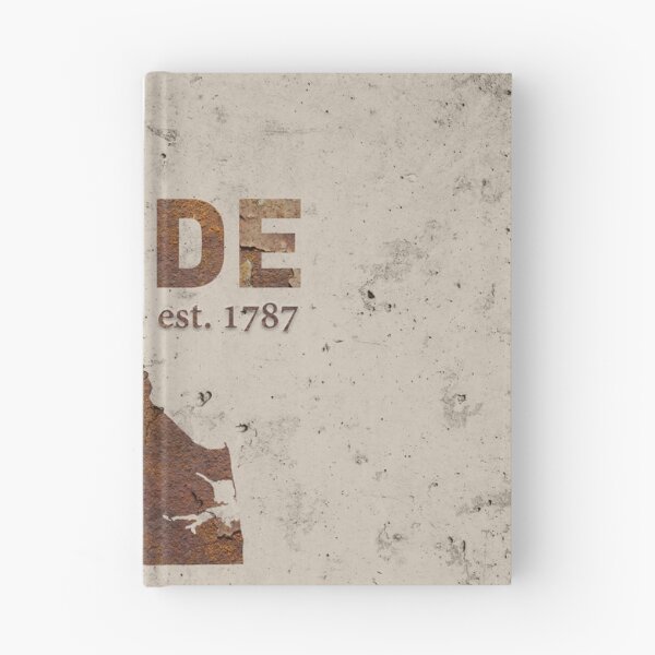 Item preview, Delaware Rusty Cement Wall State Map Outline Founded Date Series designed and sold by map-lover.