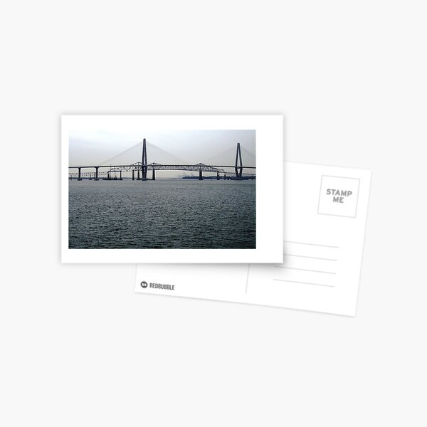 The Arthur Ravnel Bridge Over Charleston Harbor, With the Old Cooper River Bridge in the Background Postcard