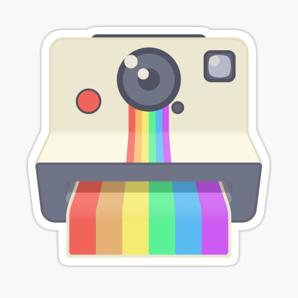 LGBT Rainbow Polaroid-Like Camera Sticker