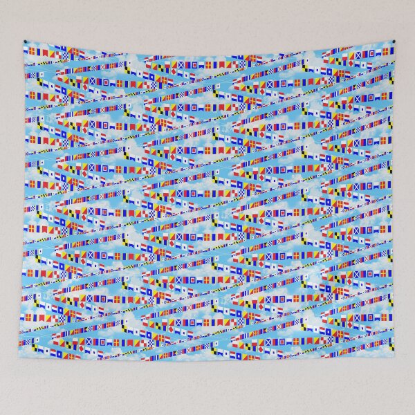 Item preview, Maritime Signal Flags Pattern with Sailor Sayings  designed and sold by WickedRefined - Nicole Demereckis.