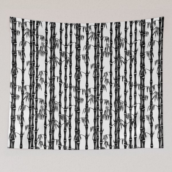 Item preview, Mid Century Modern - Bamboo Forest Pattern - White Black Grey designed and sold by WickedRefined - Nicole Demereckis.