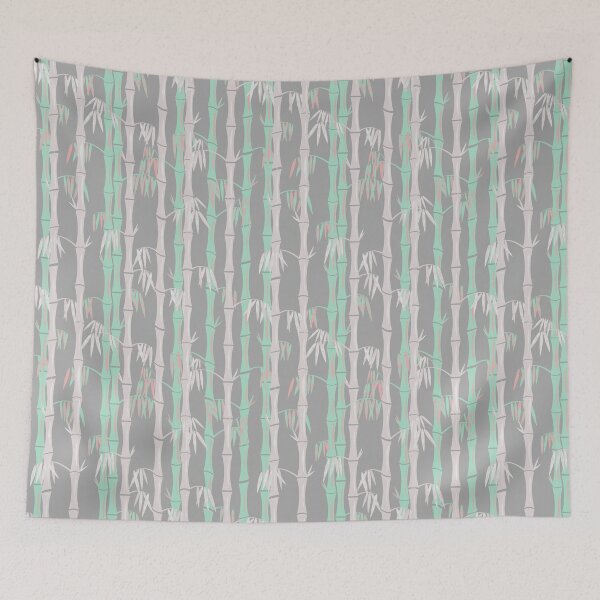 Item preview, Mid Century Modern - Bamboo Forest Pattern - Grey Mint Pink designed and sold by WickedRefined - Nicole Demereckis.