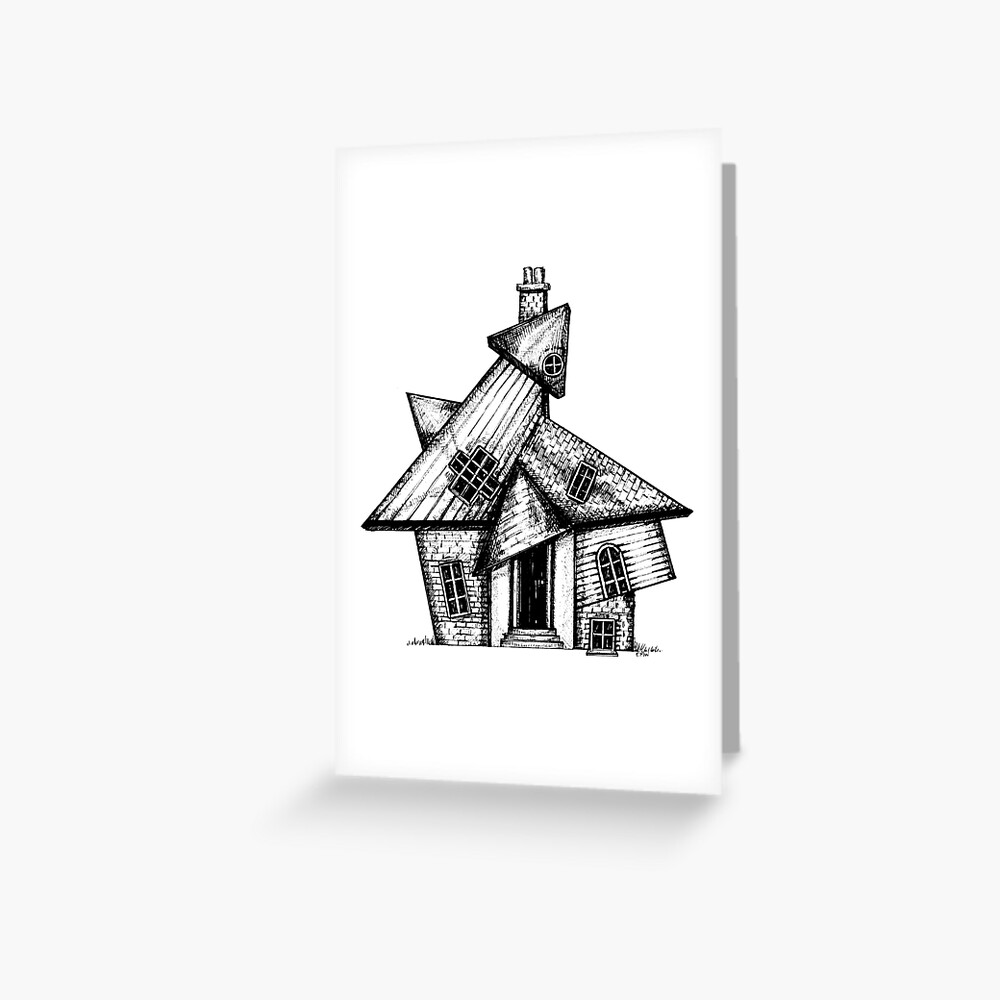 Higgledy-Piggledy House Greeting Card (Blank) Greeting Card