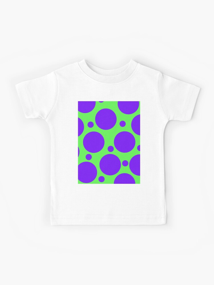 [NEON MOON] DOT TO DOT T-SHIRT 2カラー + FREE OMAKE Lime Green with Purple Polka Dots