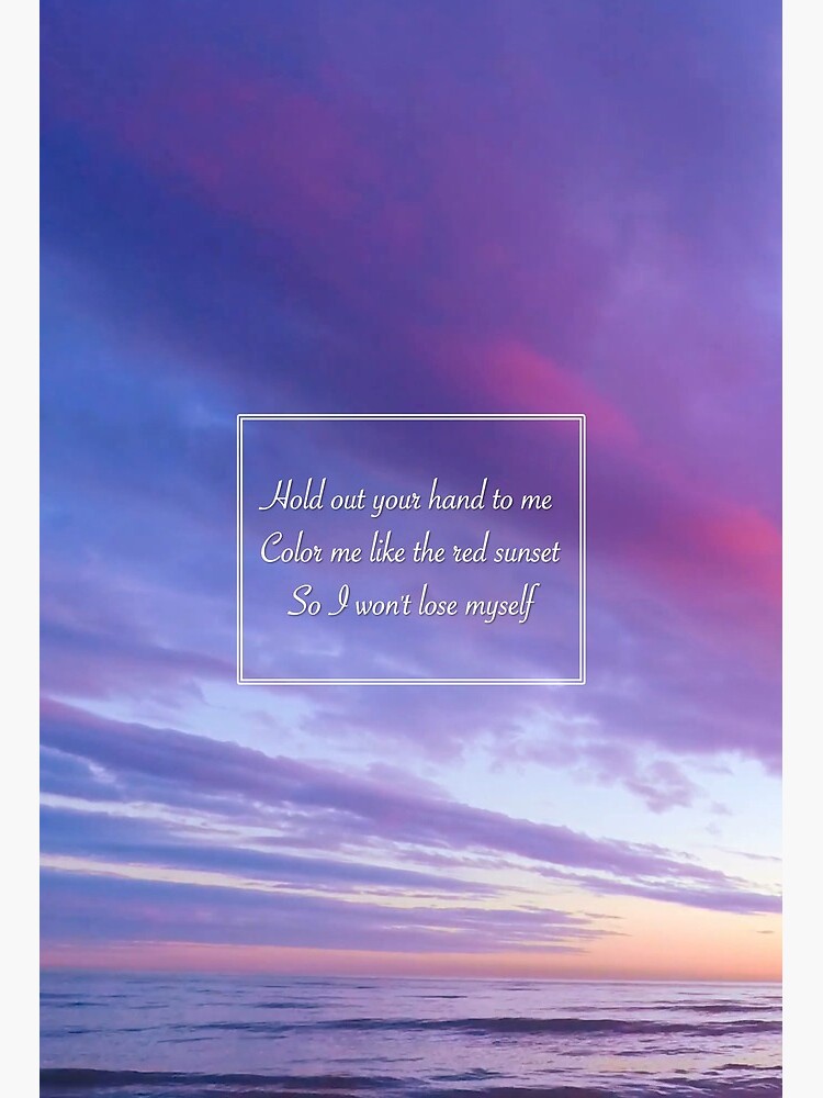 Day6 Colors Lyrics Purple Water Sunset Art Board Print By Zainabkhalid92 Redbubble redbubble