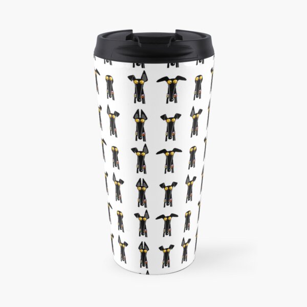 Greyhound semaphore: White Travel Mug