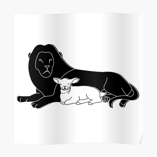 Wer Ist Stärker Löwe Oder Tiger Poster: Der L%C3%B6we Und Das Lamm | Redbubble
